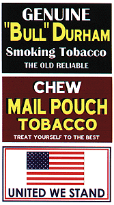 Blair Barn Sign Decals -- Set #6 - Chew Mail Pouch, United We Stand, Bull Durham (184-2255)
