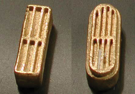 Cal HO U25B Exhaust Stack -- 1 Each Squared & Oval, Lost Wax Brass Casting pkg(2) (190-633)