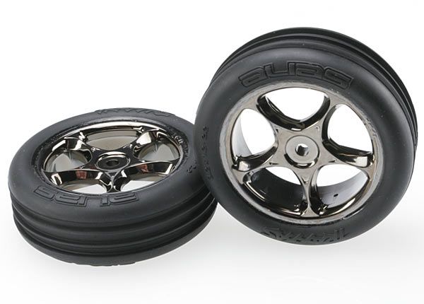 Traxxas T&W BLK CHRM 2.2/RIBBD FR TIRE (TRA2471A)