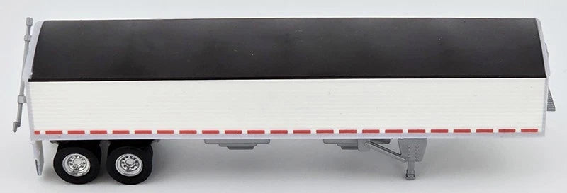 HO Logistics 39' Covered Grain Trailer - Assembled -- White with Black Tarp (734-469)