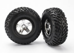 Traxxas Tire & wheel (SCT off-road racing tires, foam inserts) (2) (4WD front/rear, 2WD rear only) (TRA5873X)