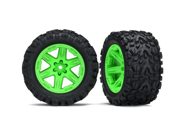Traxxas Talon EXT 2.8" Pre-Mounted Tires w/RTX Wheels & 12mm Hex (Green) (2) (2wd Electric Rear) (TRA6774G)