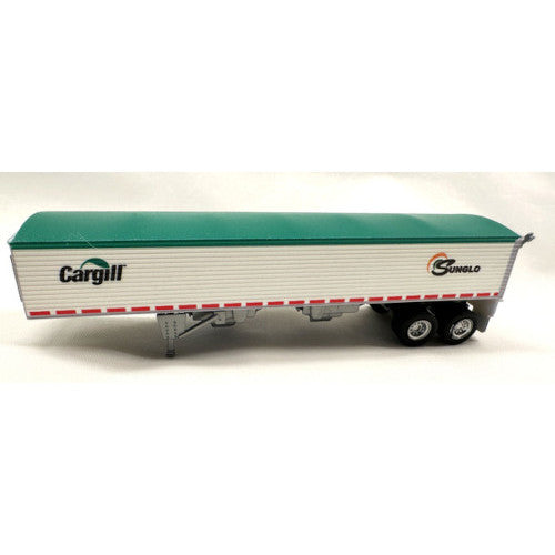 HO Logistics 39' Covered Grain Trailer - Assembled -- SunGlo (white, green) (734-463)