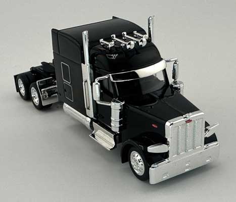 HO Logistics Peterbilt 589 Stand-Up Sleeper-Cab Semi Tractor - Assembled -- Black (734-589095)
