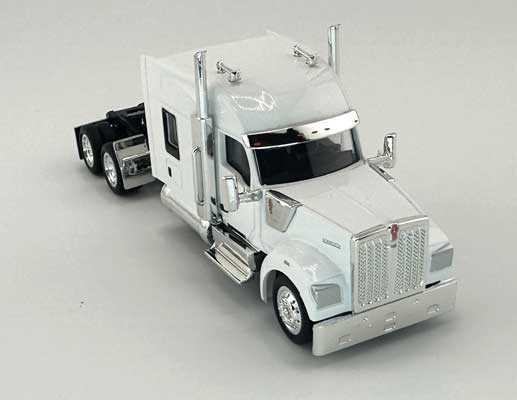 HO Logistics Kenworth 990 Stand-Up Sleeper-Cab Semi Tractor - Assembled -- White (734-990075)