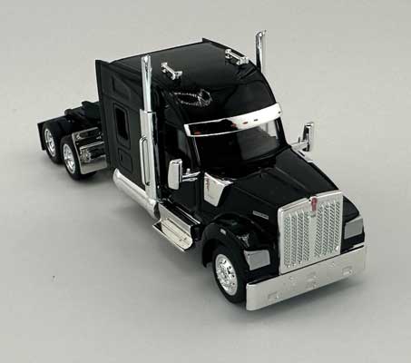 HO Logistics Kenworth 990 Stand-Up Sleeper-Cab Semi Tractor - Assembled -- Black (734-990095)