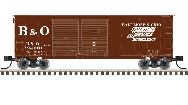 Trainman 40' Double-Door Boxcar - Baltimore & Ohio #294201 (Boxcar Red, white, Sentinel Service) (751-50006189)