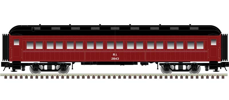 ACF Heavyweight 60' Coach - Rock Island #2843 (red, black) (751-50006238)