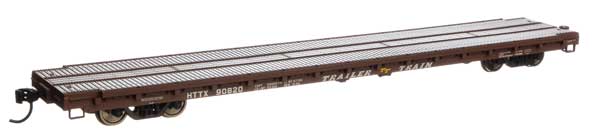Walthers 60' Pullman-Standard Flatcar - RTR -- Trailer-Train HTTX #90820 (Heavy-duty; brown) (910-5399)