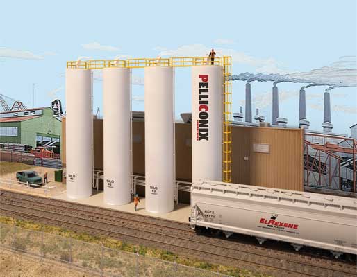 Walthers Plastic Pellet Plant Background Building (933-4146)