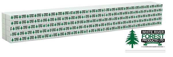 Wrapped Lumber Load for WalthersMainline 72' Centerbeam Flatcar -- White River Forest Products (green, black)