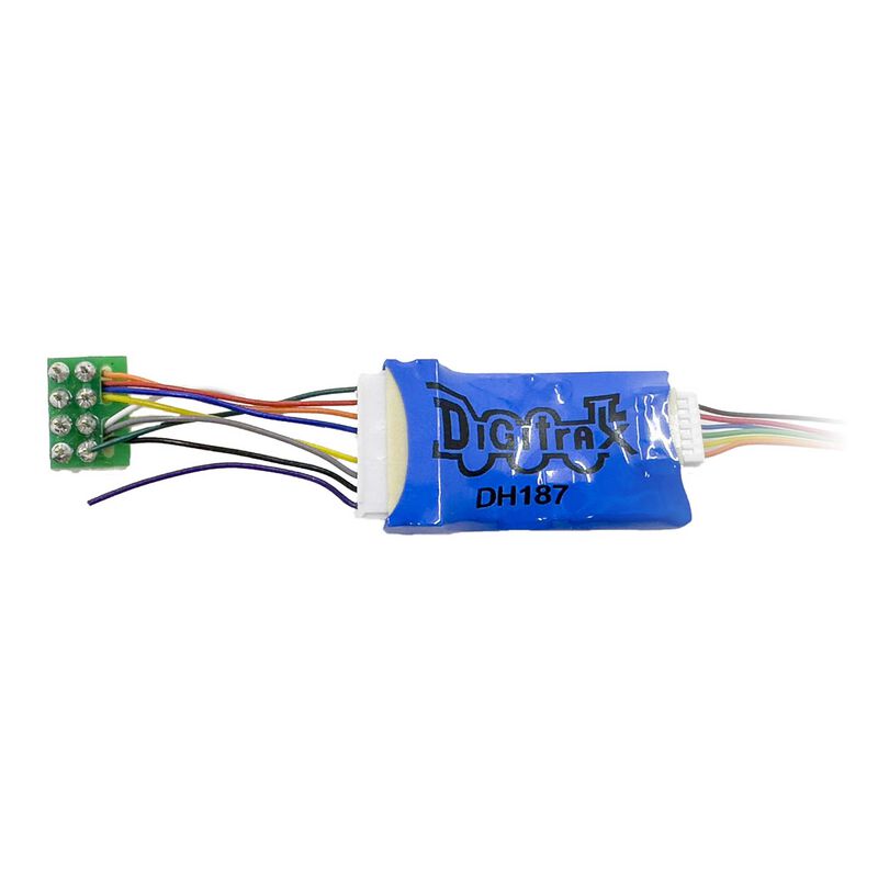 Digitrax HO 8-Function Mobile Decoder w/ 9 Pin to DCC Medium Plug 1.0” harness (DGTDH128PS)