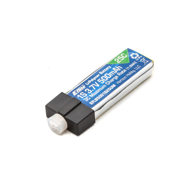 E-Flite 500mAh 1S 3.7V 25C LiPo High Current UMX Connector (EFLB5001S25UM)