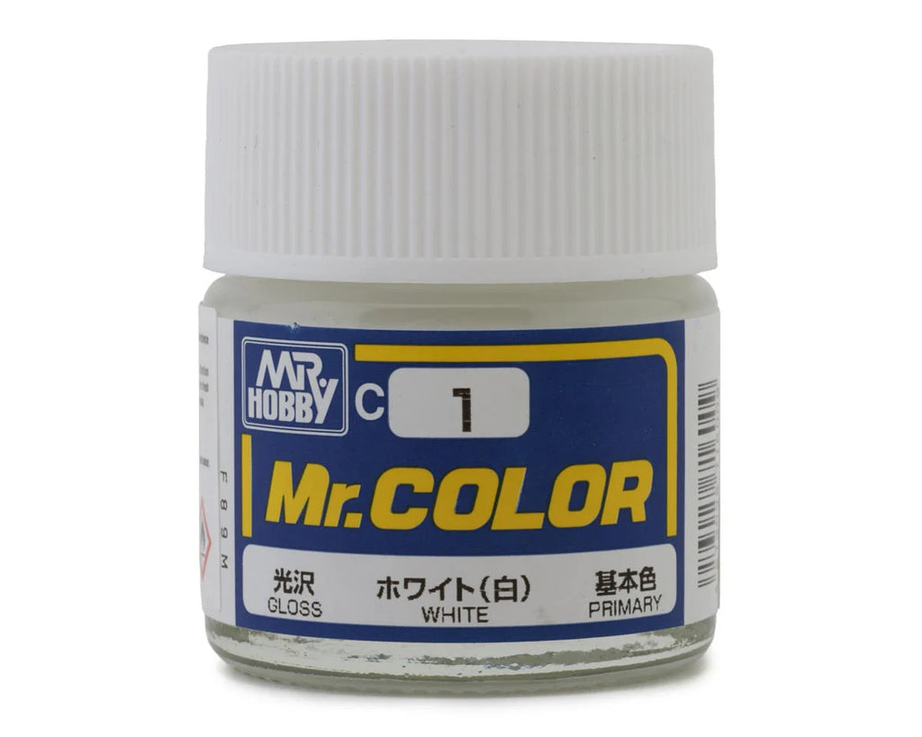 GSI Creos Mr. Hobby C1 Gloss White Acrylic Hobby Paint (10ml) (GUZC001)