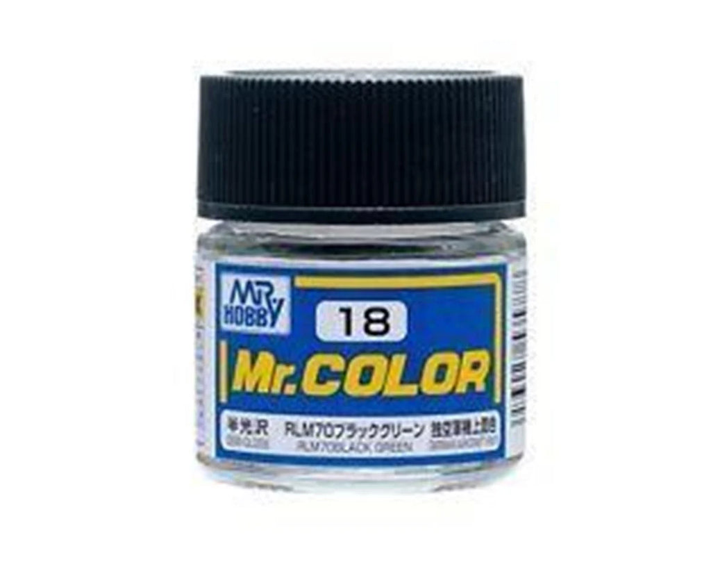 GSI Creos Mr. Hobby C18 Semi-Gloss RLM70 Black Green Acrylic Hobby Paint (10ml) (GUZC018)