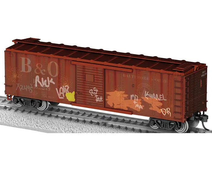 Lionel HO 40' Steel Flat-End Boxcar Baltimore & Ohio #X2495 Graffiti (LNL2454710)