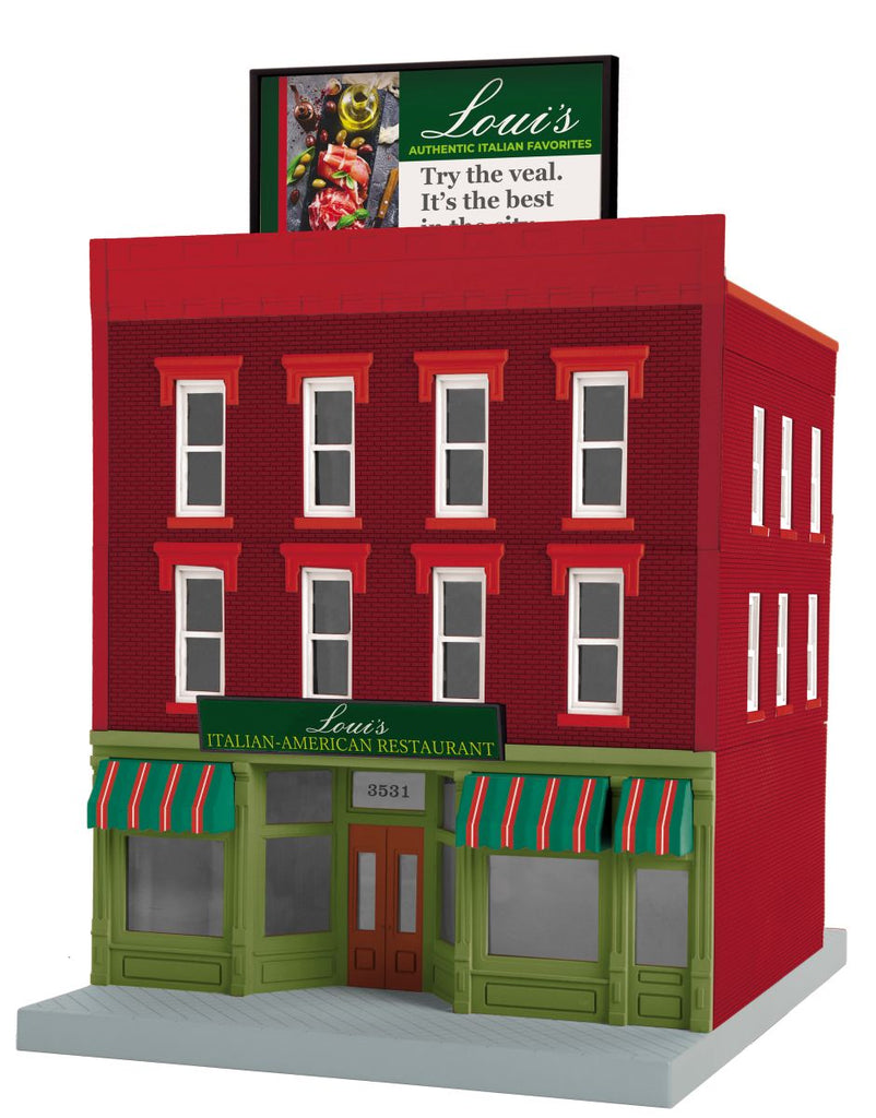RailKing O 3-Story City Building Loui’s Restaurant (MTH3090657)