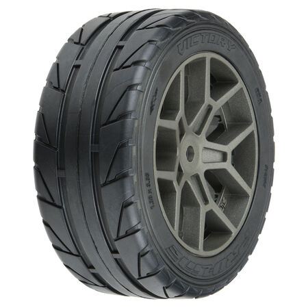 Pro-LIne 1/8 Vector S3 Front/Rear 35/85 2.4" Belted Mounted Tires, 14mm Gray: Vendetta (PRO1020410)