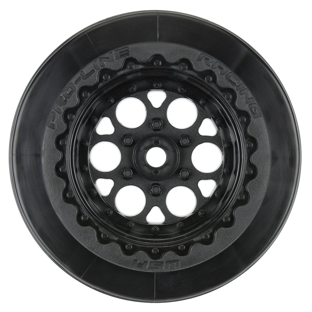 Pro-Line 1/10 Showtime+ Wide Rear 2.2"/3.0" 12mm Drag Wheels (2) Black (PRO279403)