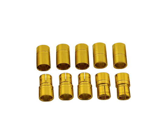 Racers Edge 8mm Gold Plated Banana Plugs, Male & Female (5 pair)   (RCE16680