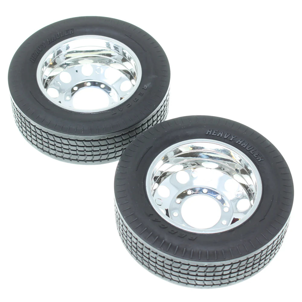 Redcat Racing Custom Hauler Rear Pre-Mounted Tires (Chrome) (2) (RER25700)