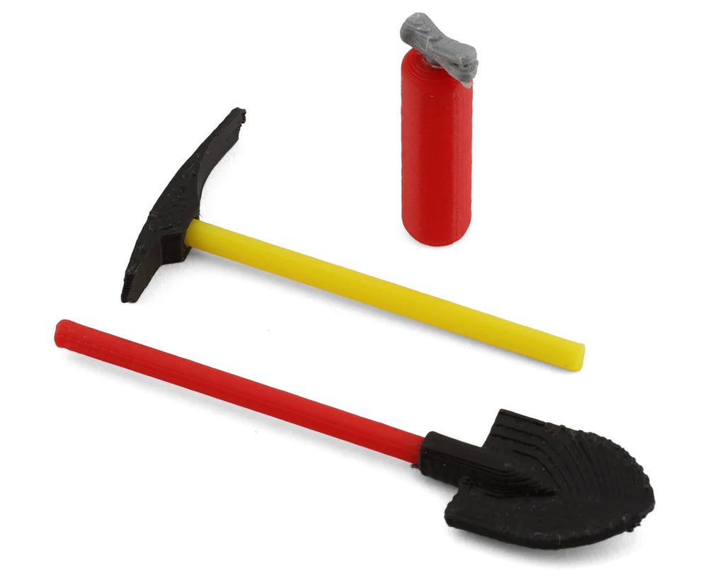 Scale By Chris 1/18 Miniature Scale Accessory Bundle w/Shovel, Pickaxe & Fire Extr (SBCTR14)