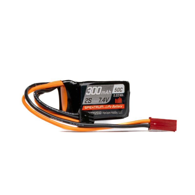 Spektrum 300mAh 2S 7.4V 50C LiPo JST-RCY Connector (SPMX3002S50)