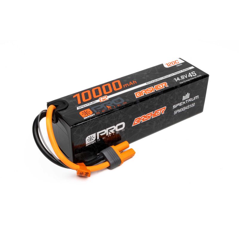 Spekrum 14.8V 10000mAh 4S 120C Smart G2 Pro Basher LiPo: IC5 (SPMXB4S100)