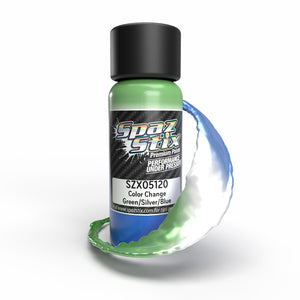 Spaz Color Change Airbrush Paint, Green/Silver/Blue, 2oz Bottle (SZX05120)