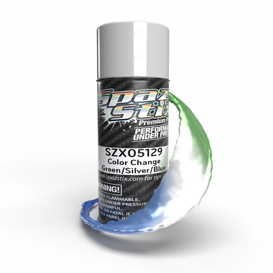 Spaz Color Change Aerosol Paint, Green/Silver/Blue, 3.5oz Can (SZX05129)