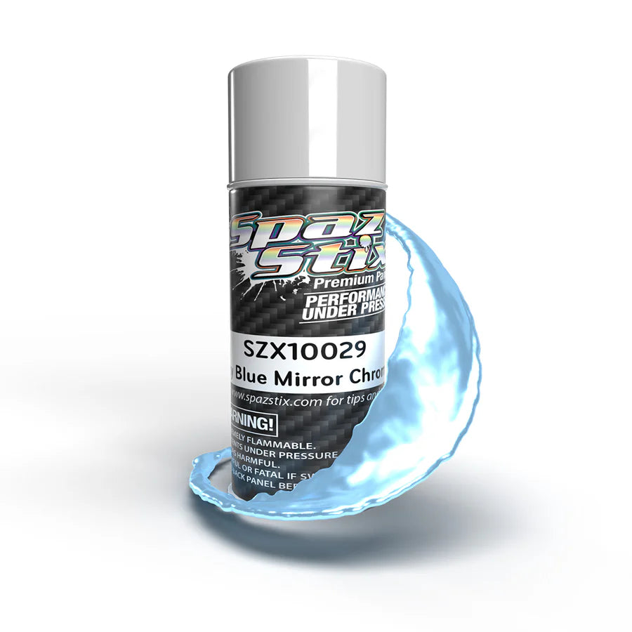 Spaz Stix SKY BLUE MIRROR CHROME AEROSOL PAINT, 3.5OZ CAN (SZX10029)