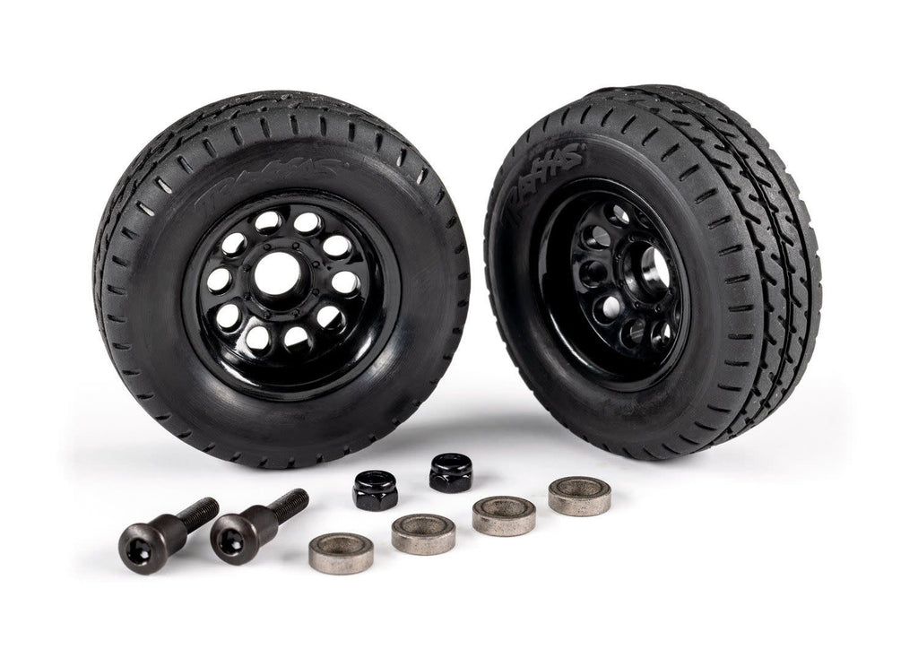 Traxxas Trailer wheels (2)/ tires (2)/ mounting hardware (TRA9797)