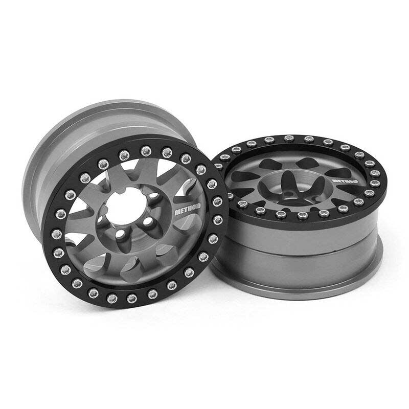 Vanquish Products Method 101 V2 1.9" Beadlock Crawler Wheels (Grey/Black) (2) (VPS07758)