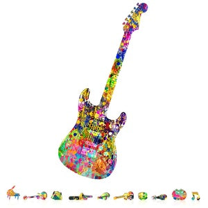 ZenChalet Splatter Guitar Wooden Puzzle, 200 Pcs (ZCPSG200)
