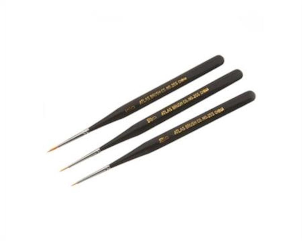 Atlas Brush Golden Taklon Ultra Detail 3pc Set (ABS255-3PS)