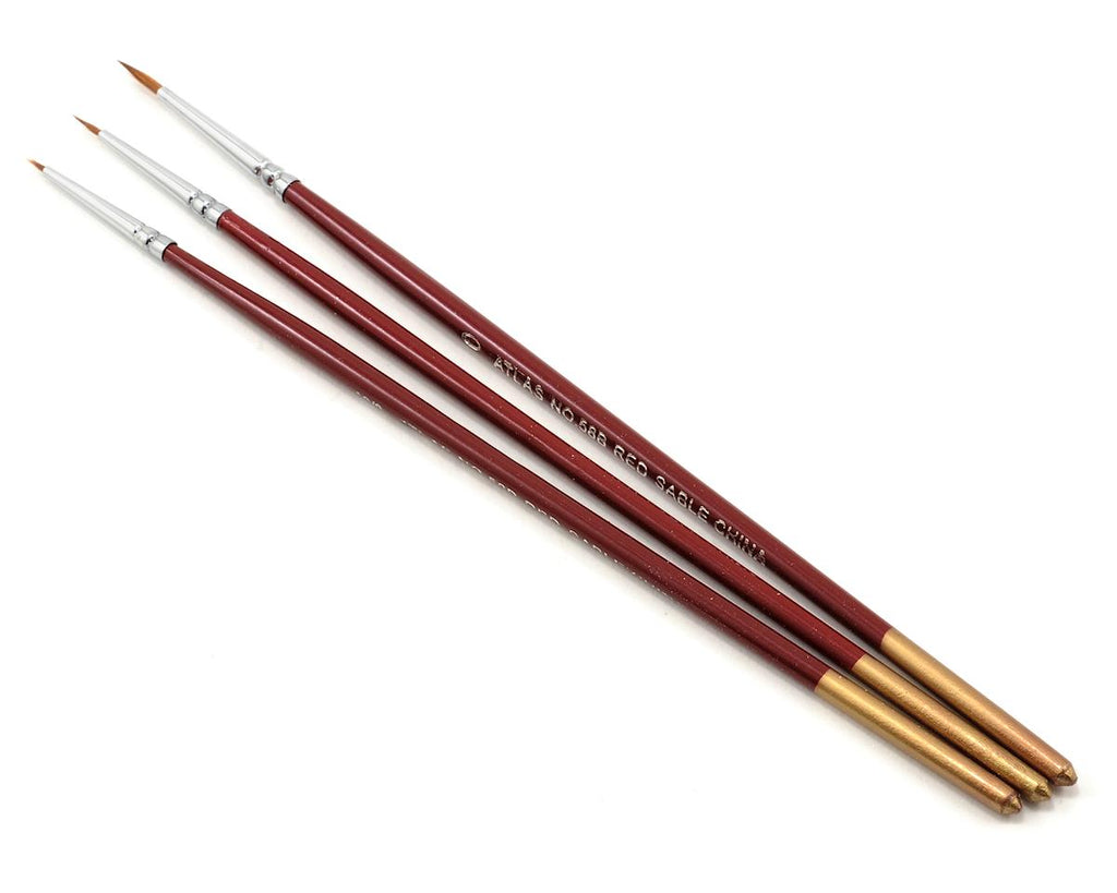 Atlas Brush Red Sable Brush Set 10/0-5/0-0 (3) (ABS58B)
