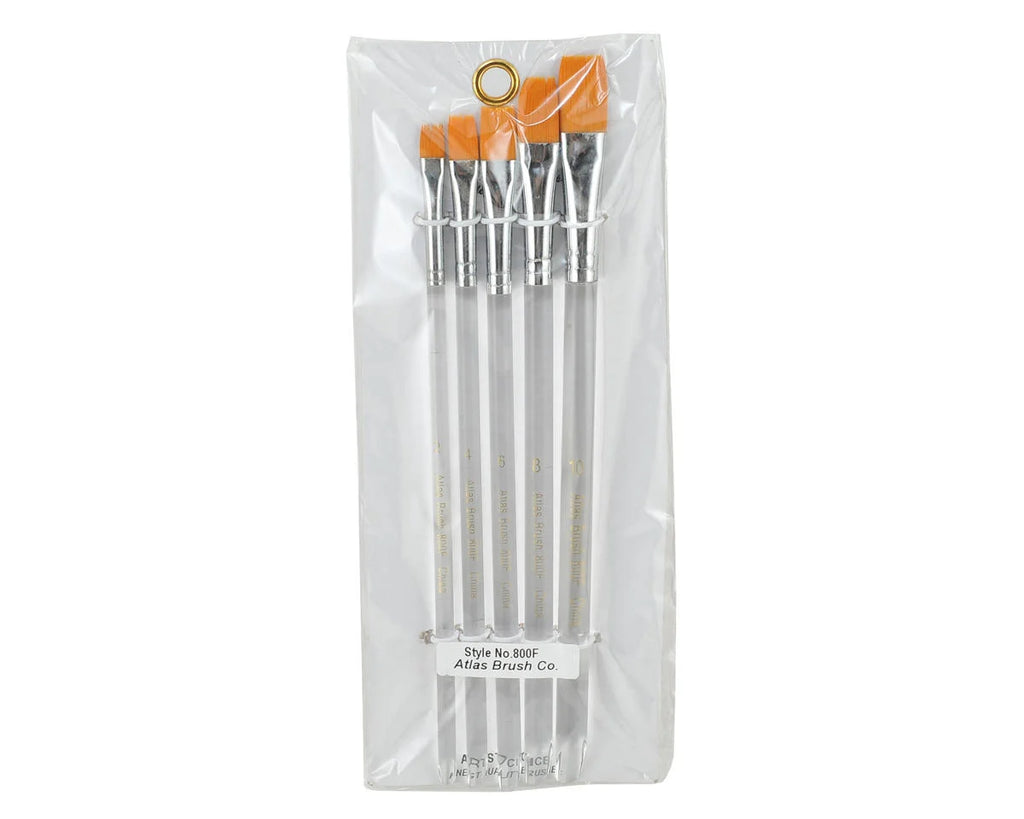 Atlas Brush 5pc Taklon Brush Set (flat) (ABS800F)