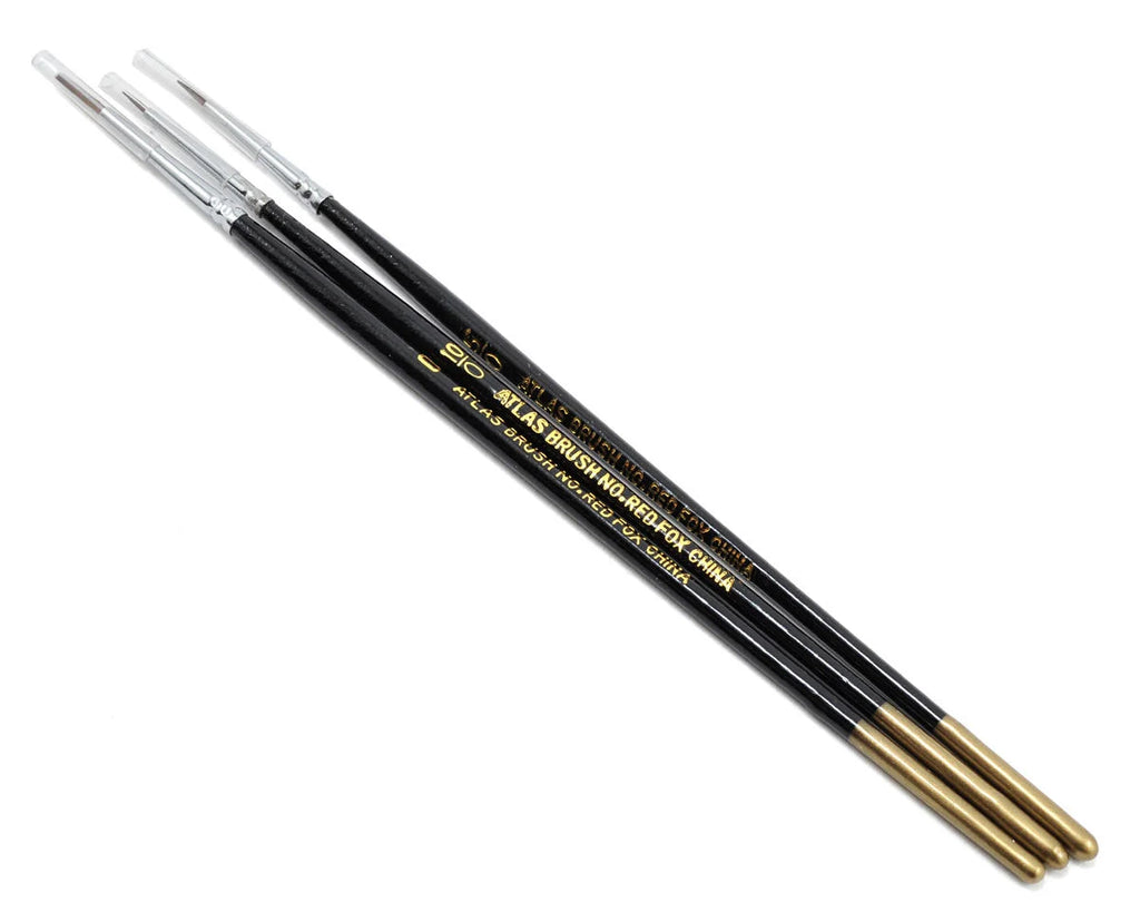 Atlas Brush Red Sable Brush Set (3) (ABSRED-FOX)