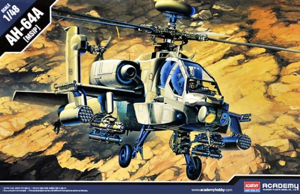 Academy 1/48 AH64A US Army Helicopter (ACY12262)