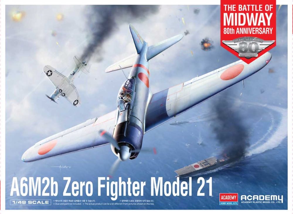 Academy 1/48 A6M2b Zero Model 21 Fighter Battle of Midway 80th Anniversary (ACY12352)