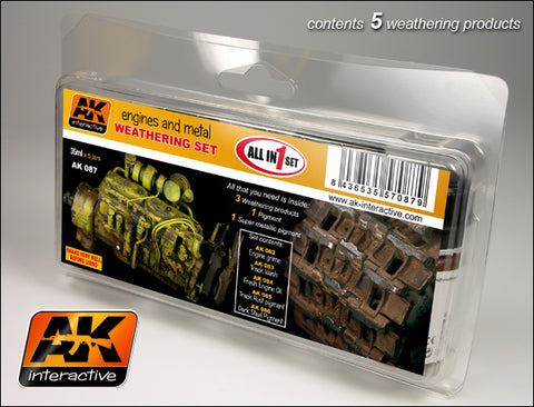 AK Interactive Engines & Metal Enamel Paint Set (82, 83, 84, 85, 86)   (AKI87)