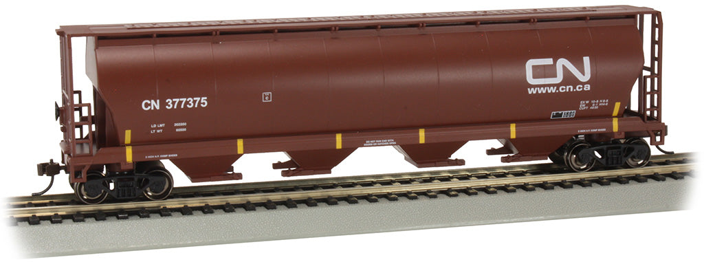 Bachmann CN #377375 (OXIDE RED)- 4 BAY CYLINDRICAL GRAIN HOPPER (BAC19103)