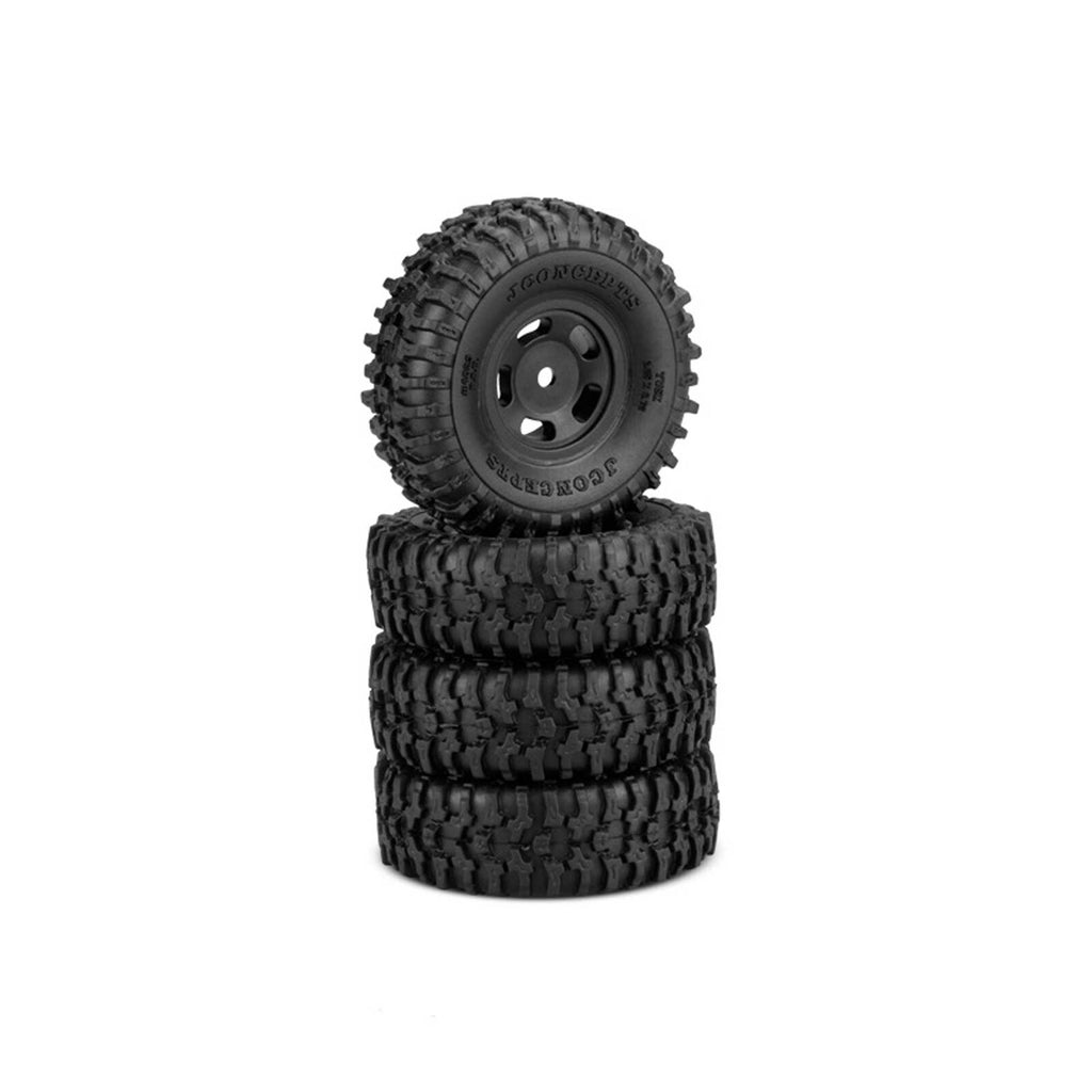 JConcepts Tusk Tires, Mounted Black Glide 5 Wheels, Gold Compound (2) (JCO402335911)