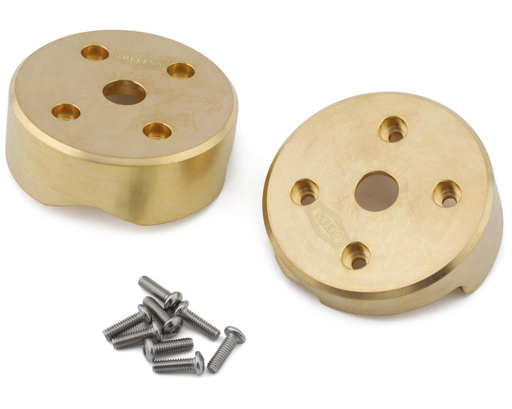 Reefs RC Axial SCX10 Pro Brass Outer Portal Covers (Gold) (2) (89g) (SEHREEFS180)
