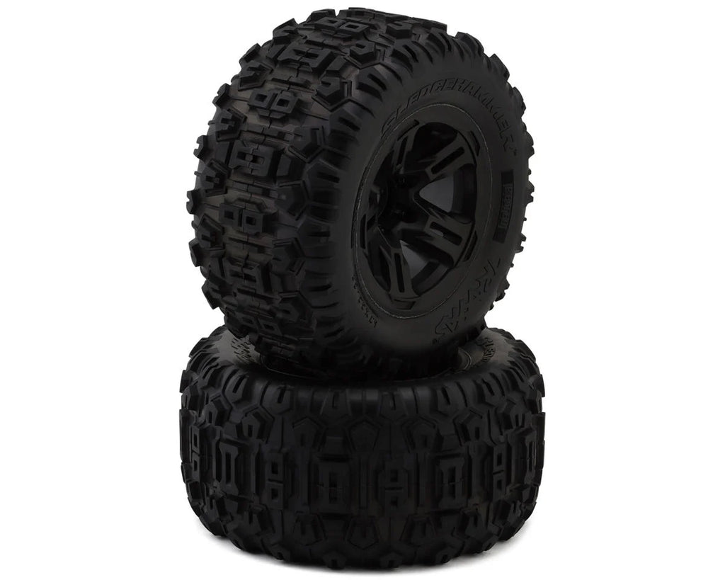 Traxxas Sledgehammer Belted 3.8" Pre-Mounted Monster Truck Tires (Black) (2) w/17mm Splined Hex (TRA9573)