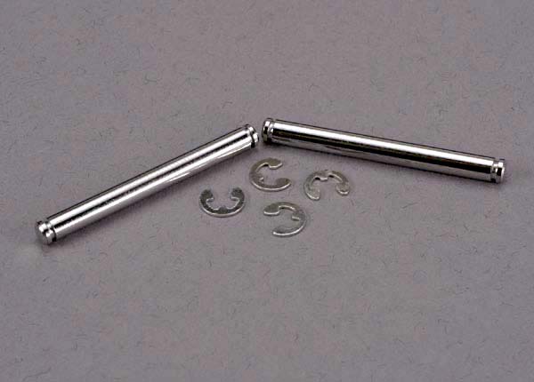 Traxxas Suspension pins, 31.5mm, chrome (2) w/ E-clips (4) (TRA2637)