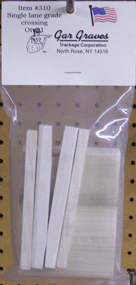 Gargraves Single Lane Grade Crossing Kit - Undecorated (310-1)