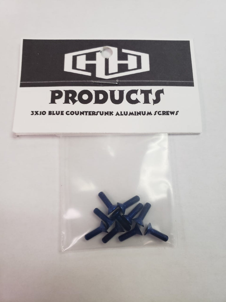 Hamilton Hobbies 3X10 7075 ALUM BLUE COUNTERSUNK SCREWS (10) (HAM5128545)
