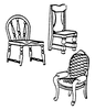 SS Ltd Chair Kit Assortment of Kitchen Chair, Queen Anne Chair, Dining Room Chair (1 ea.)   (650-5156)