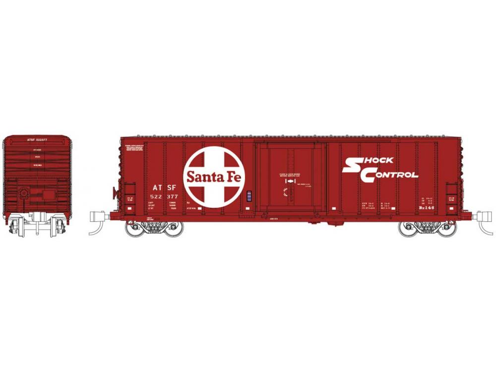 Pacific Car & Foundry 70-Ton 50' Exterior-Post Insulated Boxcar - Ready to Run -- Santa Fe 522341 (80500000061155E)
